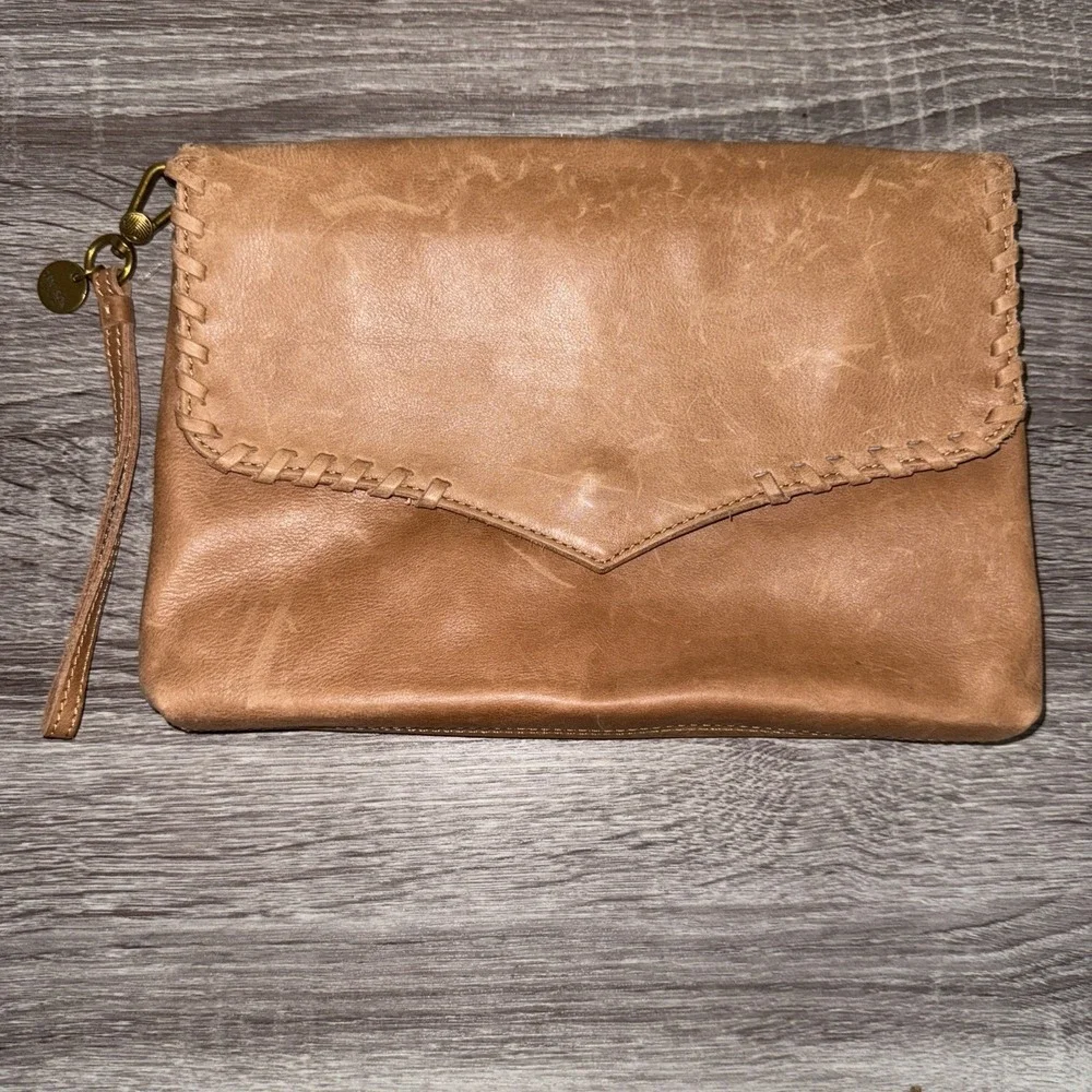 The Sak Leather Wristlet / Clutch – Brown | NO STRAP | Pre-Owned